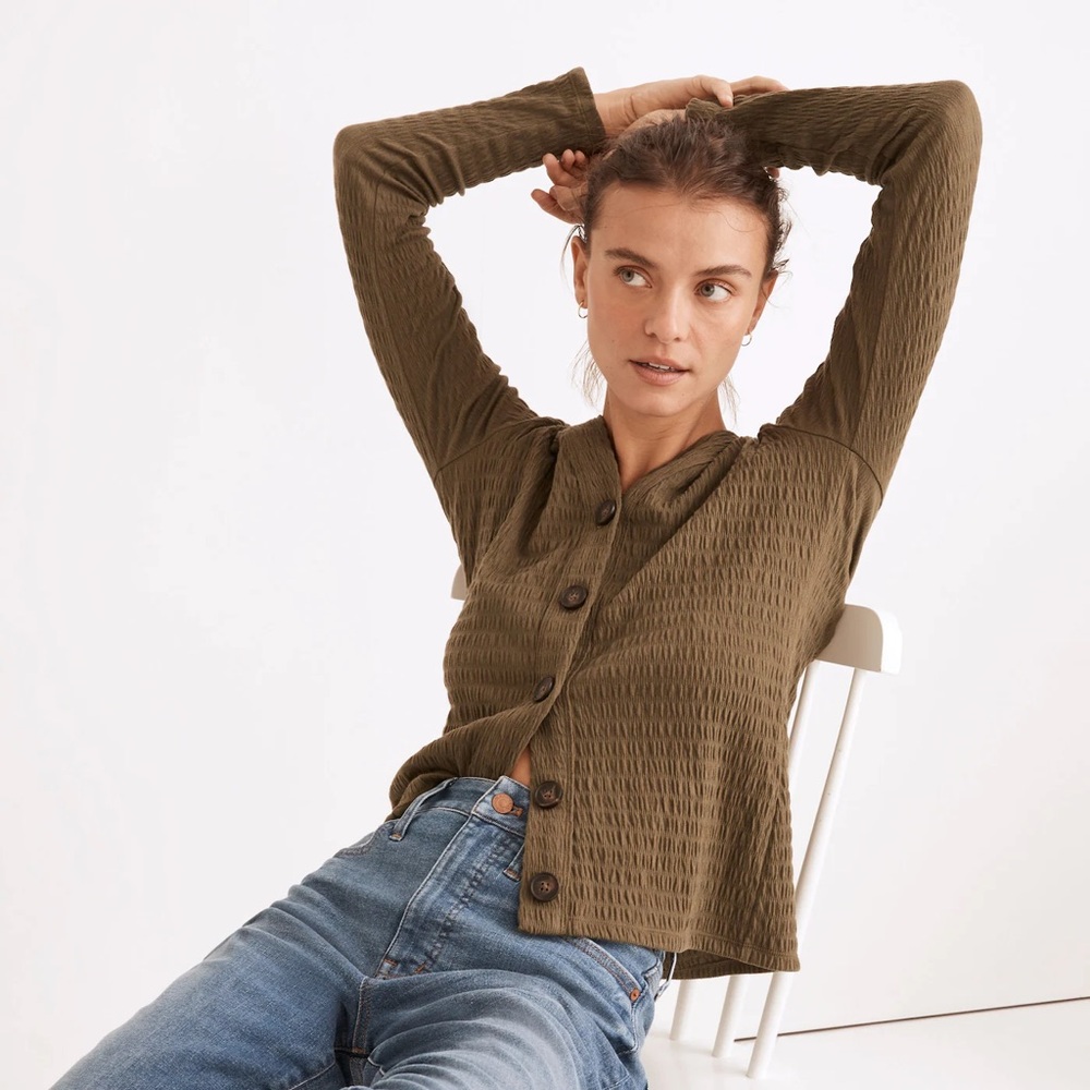 Madewell Crinkled-Knit Cardigan